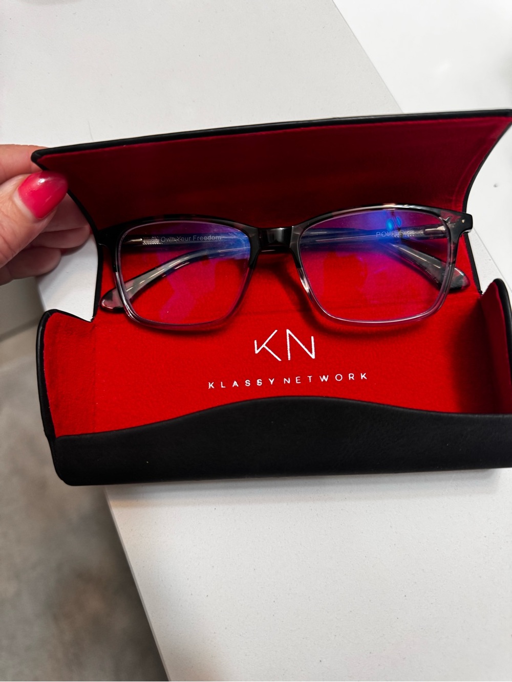 Klassy Network Blue Light Blocking Glasses | Tortie Gray | Case Included
